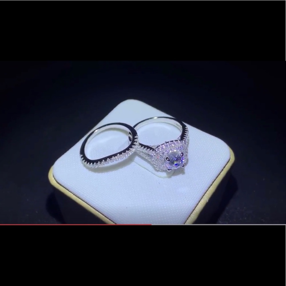 2 piece 14k white gold diamond rings